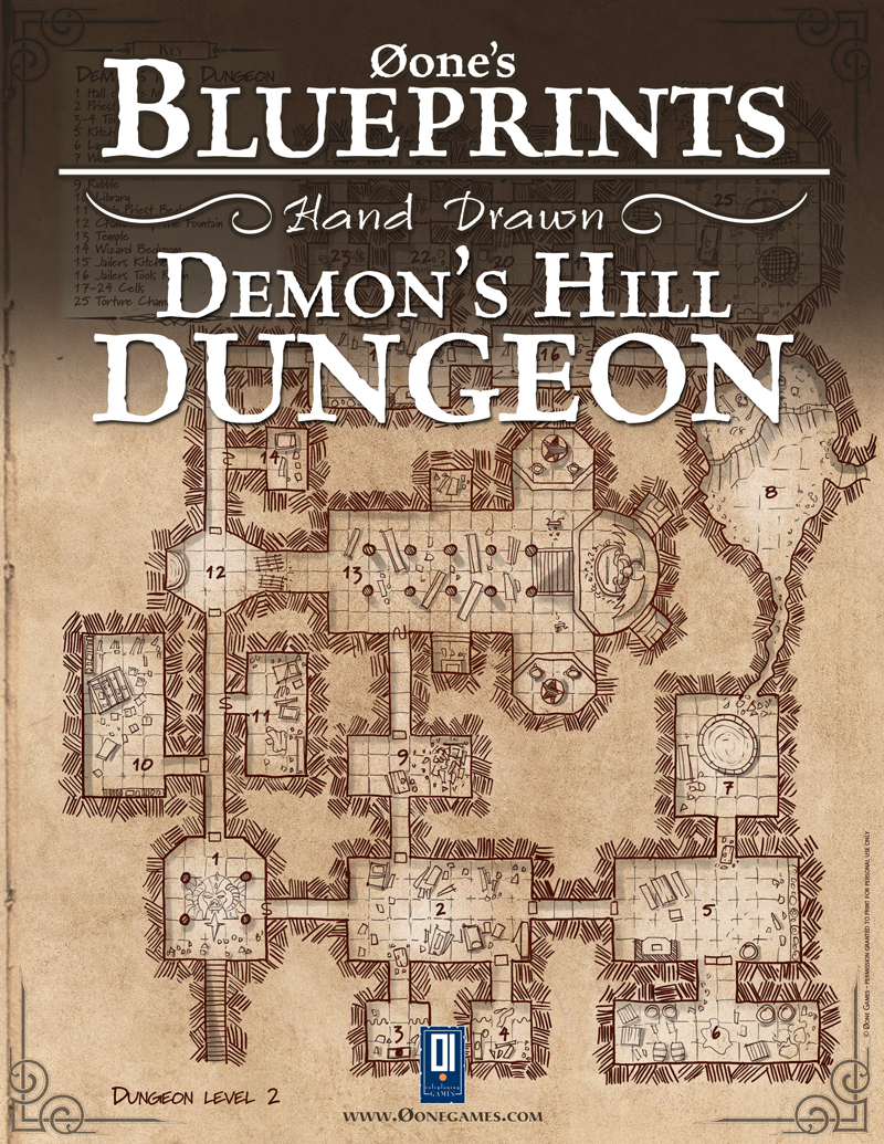 Øone's Blueprints - Hand Drawn: Demon's Hill Dungeon