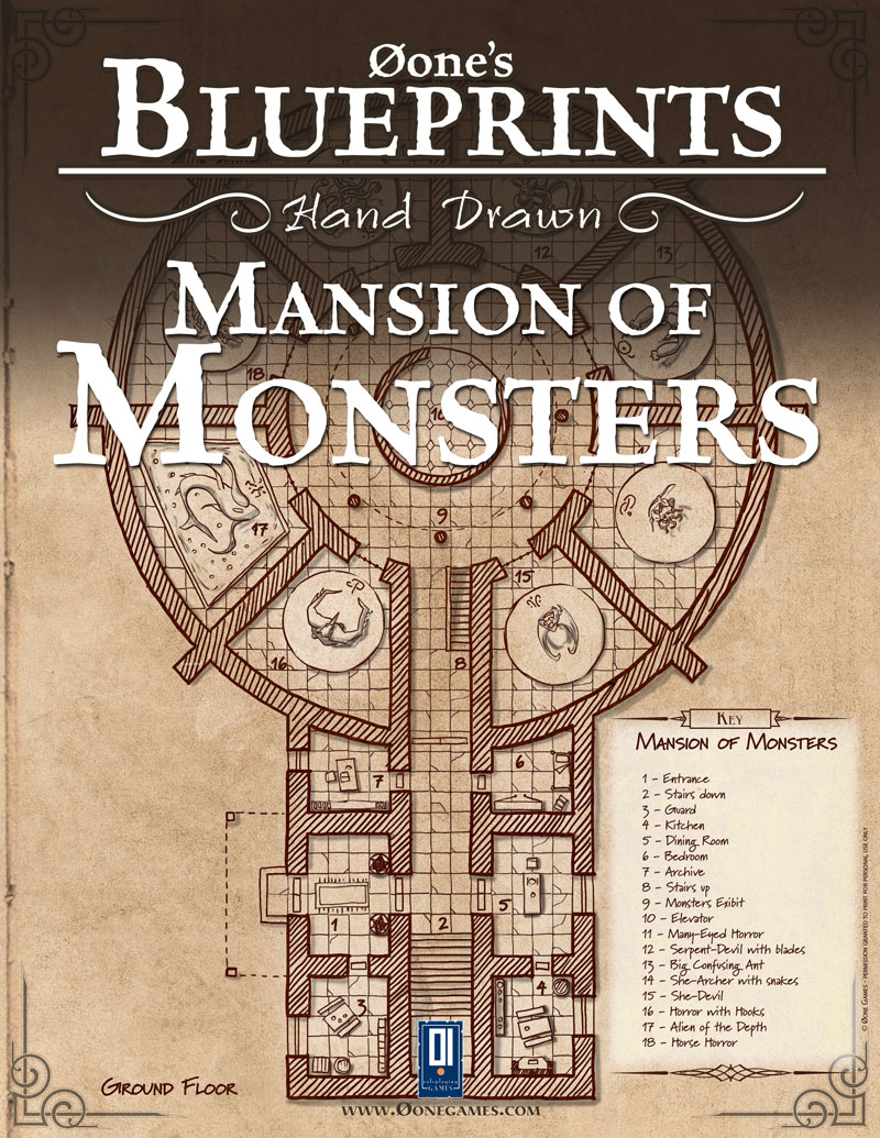 Øone's Blueprints - Hand Drawn – Black Wall: Mansion of Monsters